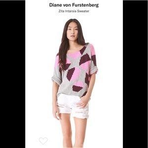 ❤️Diane Von Furstenberg NWT Zita Intarsia Sweater.  Size M/L.
